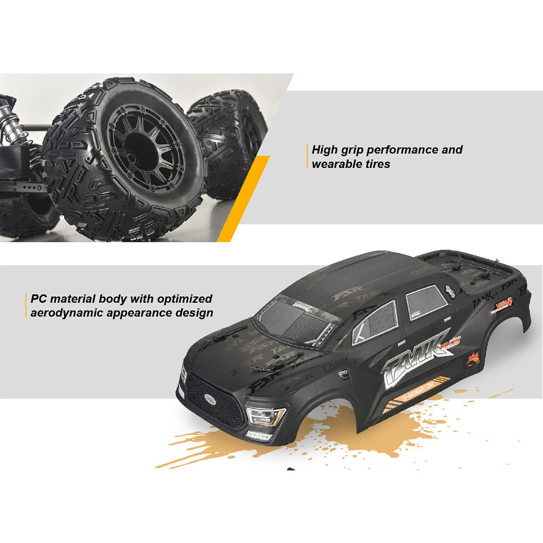 FS Racing TANK 1/8 RC Car 4WD 110KM/H 2.4G RC Electric Racing Off-road Monster Truck Model (RTR Version)