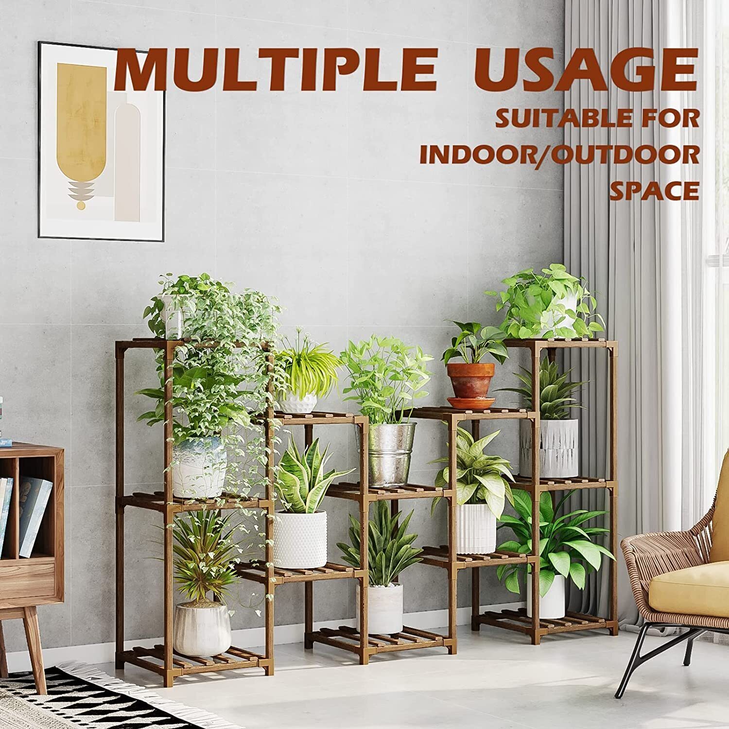 Plant stand indoor plant stand wooden outdoor multi-layer plant stand