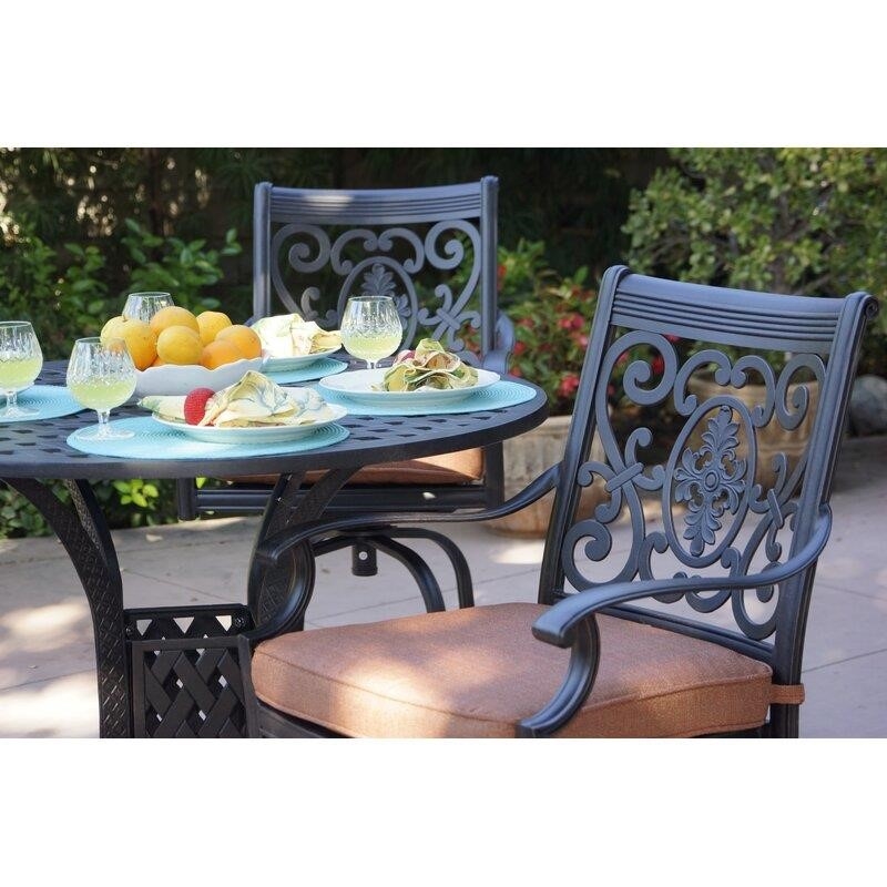 Mccraney Round 4 - Person 42'' Long Aluminum Bar Height Dining Set with Cushions