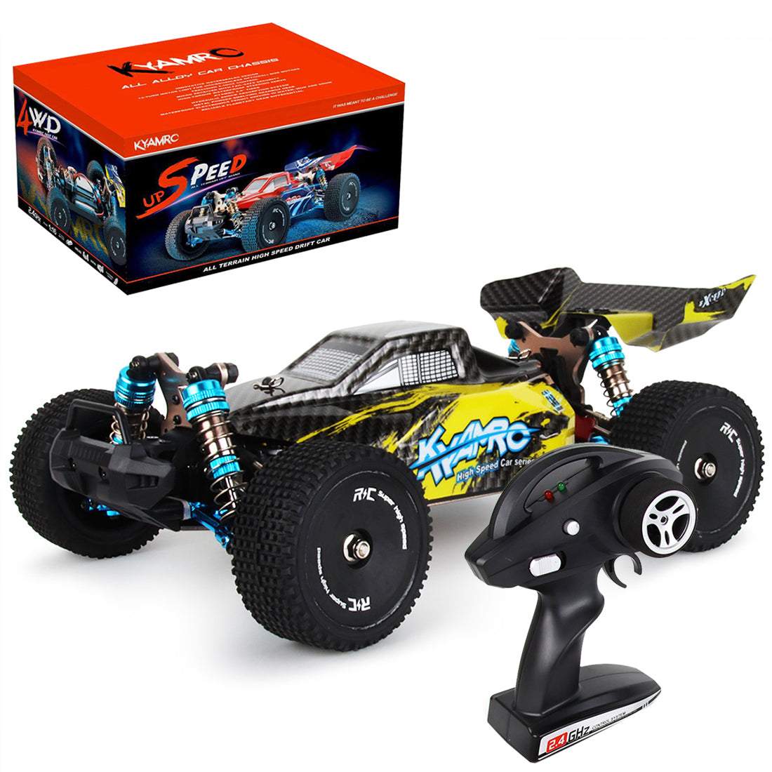 RC Car 1/16 4WD 2.4G 70KM/H High-speed Brushless Off-road Vehicle RC Car All-terrain Electric Climbing Car Monster Truck Toys - Blue