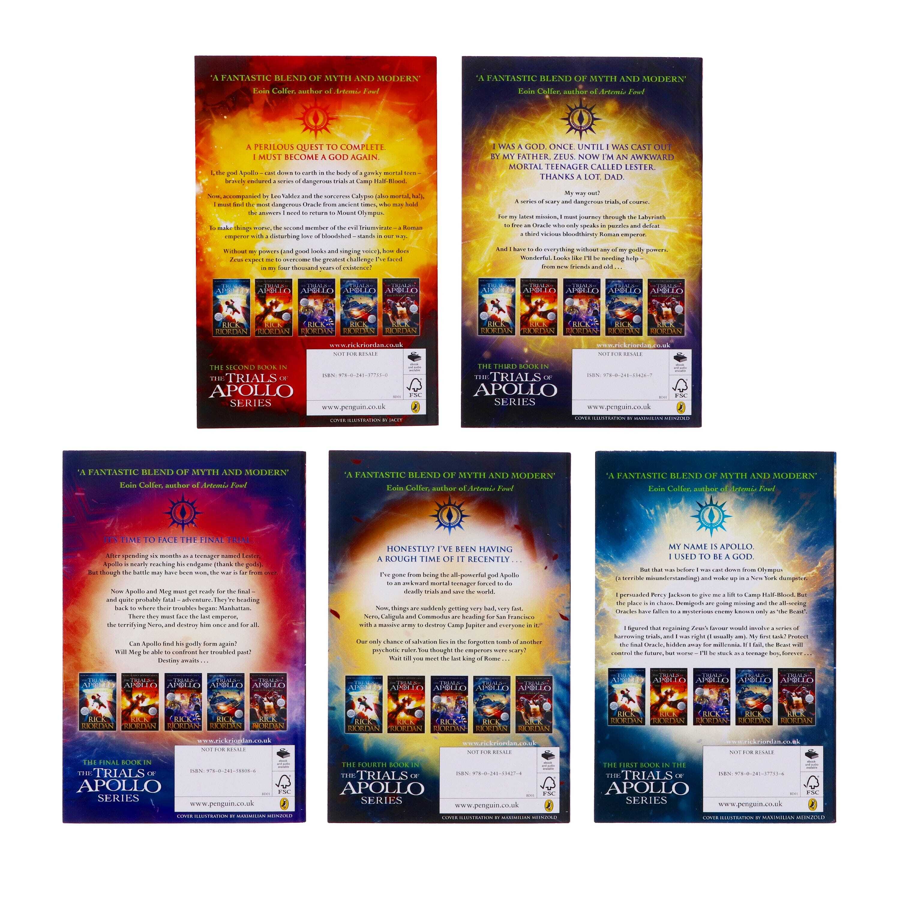 Trials of Apollo Collection 5 Books Set By Rick Riordan - Ages 9-14 - Paperback