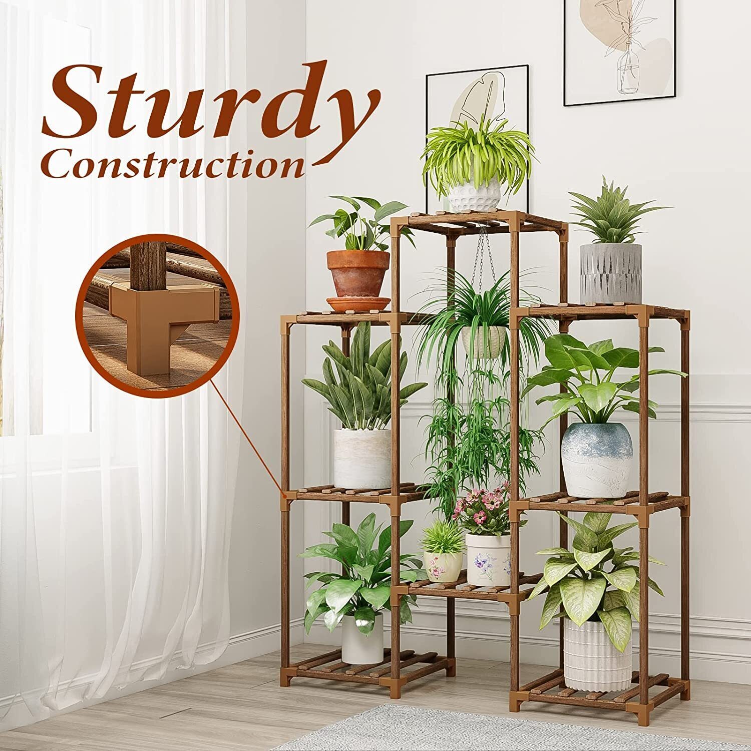Plant stand indoor plant stand wooden outdoor multi-layer plant stand