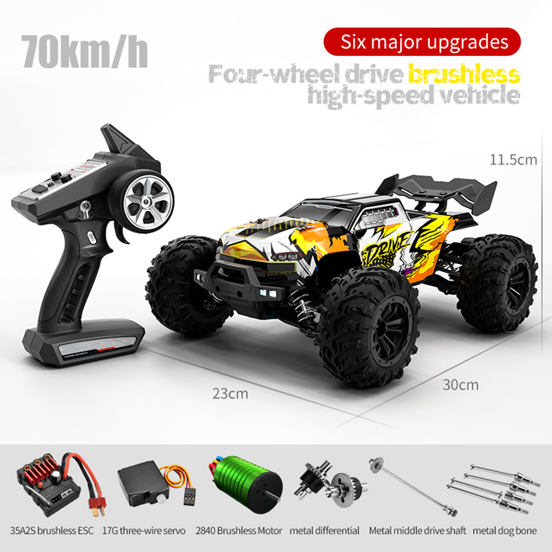 SUCHIYU 1/16 4WD 70+KM/H 2.4G RC Electric Brushless All-terrain Off-road Monster Truck Vehicle Toys Gifts