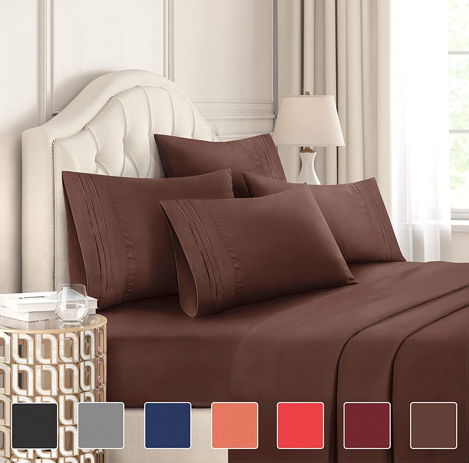 4/6 Piece Bed Sheets Set- Extra Soft - Deep Pockets - Easy Fit - Breathable /Cooling - Wrinkle Free