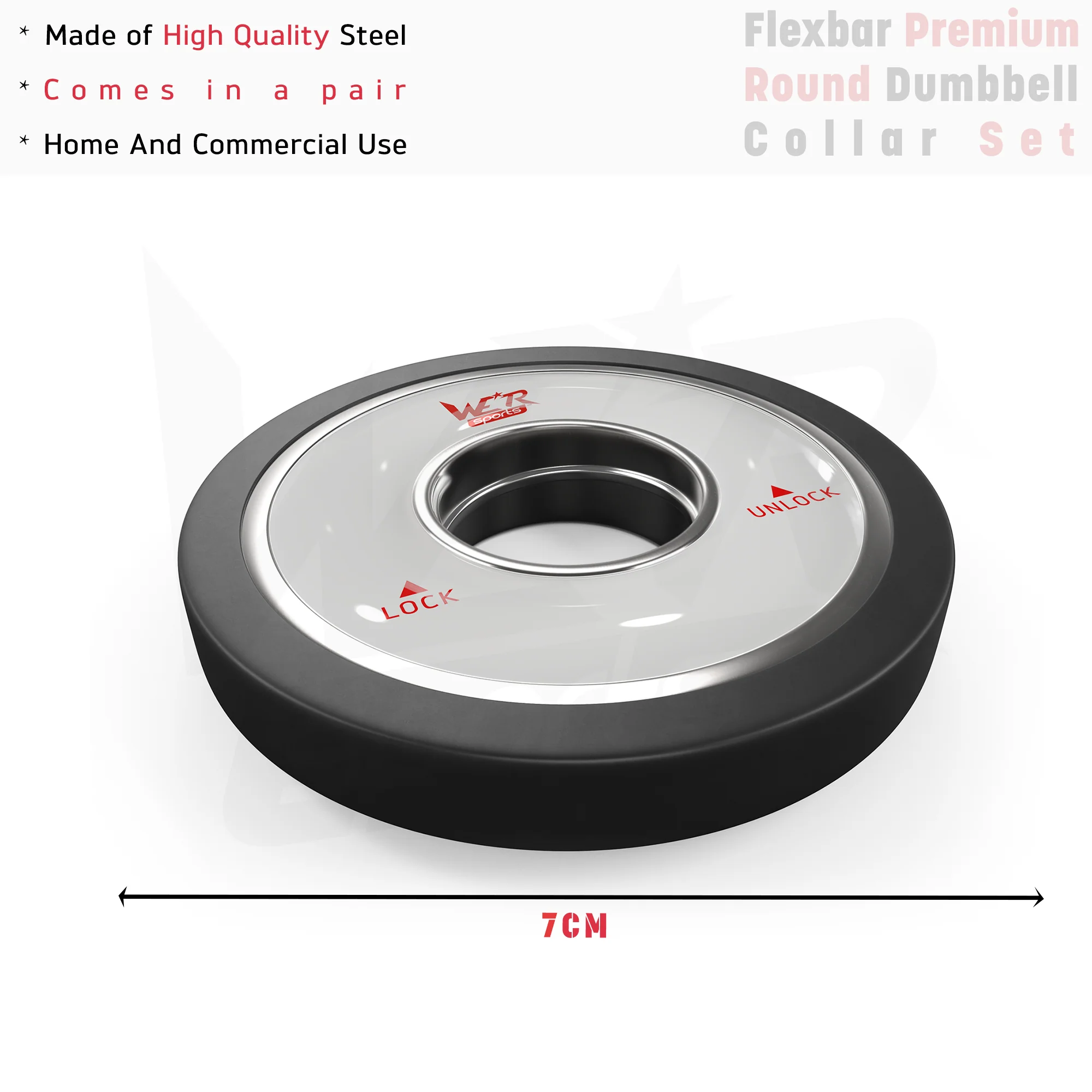 FlexBar Premium Round Dumbbell Collar Set