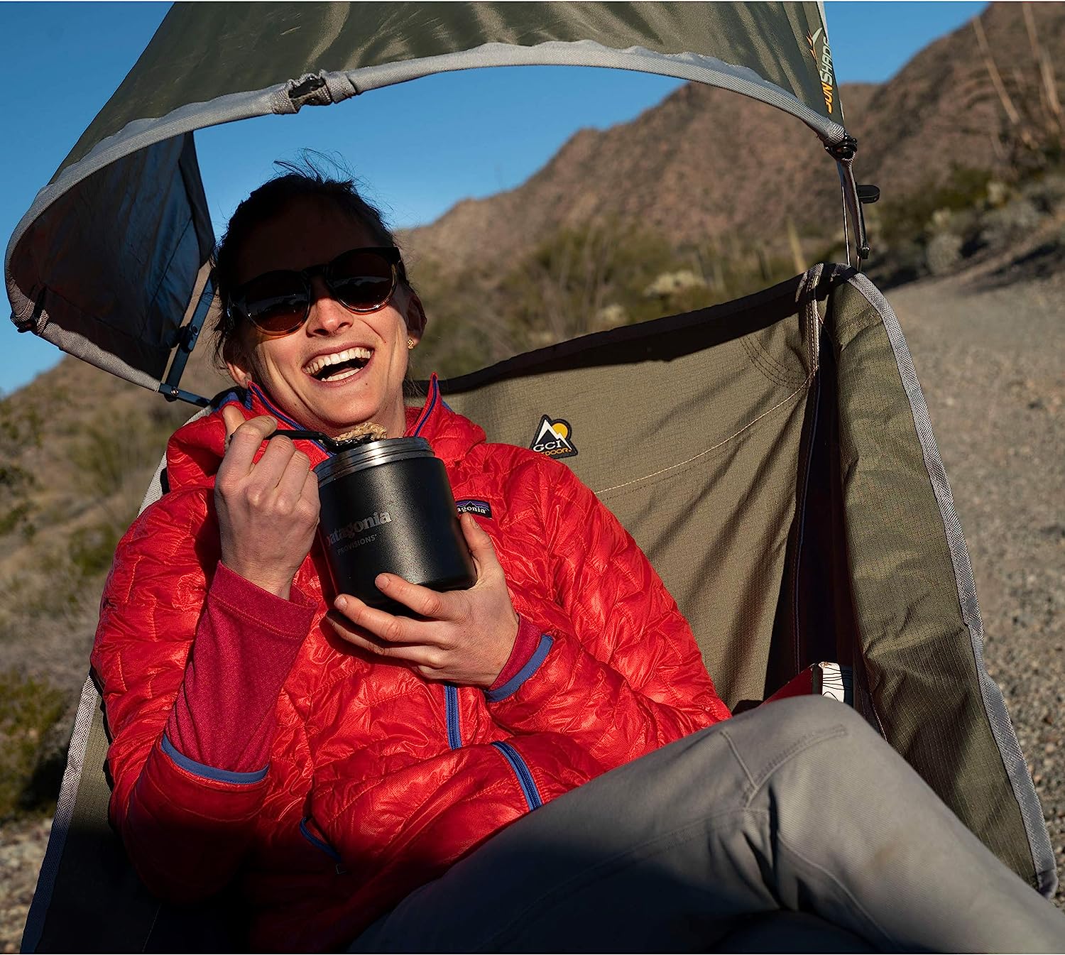 Outdoor Freestyle Rocker Portable Rocking Chair & Outdoor Camping Chair, ergonomic Nylon, Indigo Blue