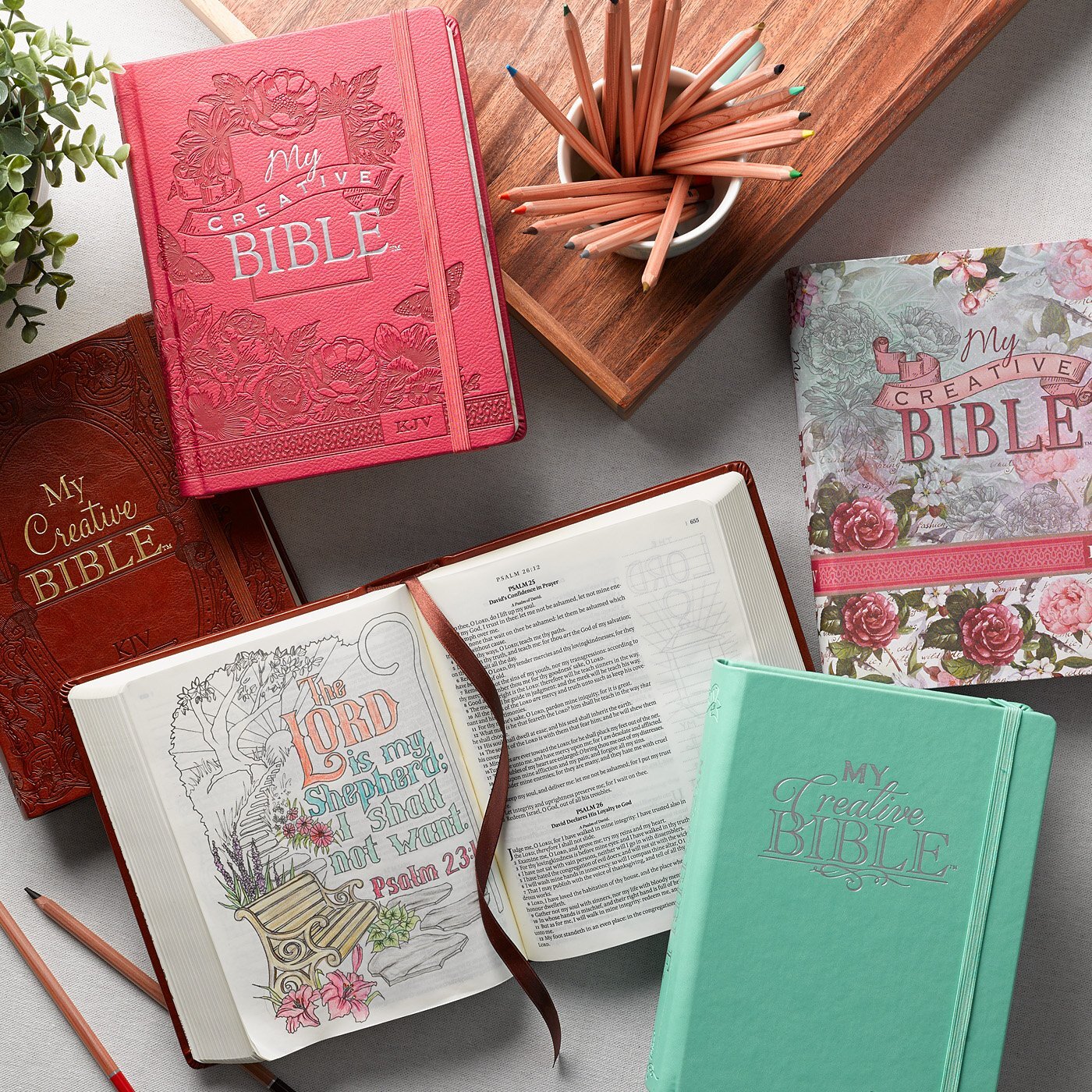 KJV Holy Bible, My Creative Bible, Faux Leather Flexcover - Ribbon Marker, King James Version, Pink Floral Flexibound – April 11, 2016