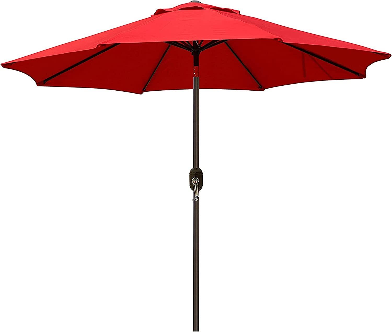 9' Outdoor Market Patio Umbrella with Push Button Tilt and Crank, 8 Ribs (Tan)