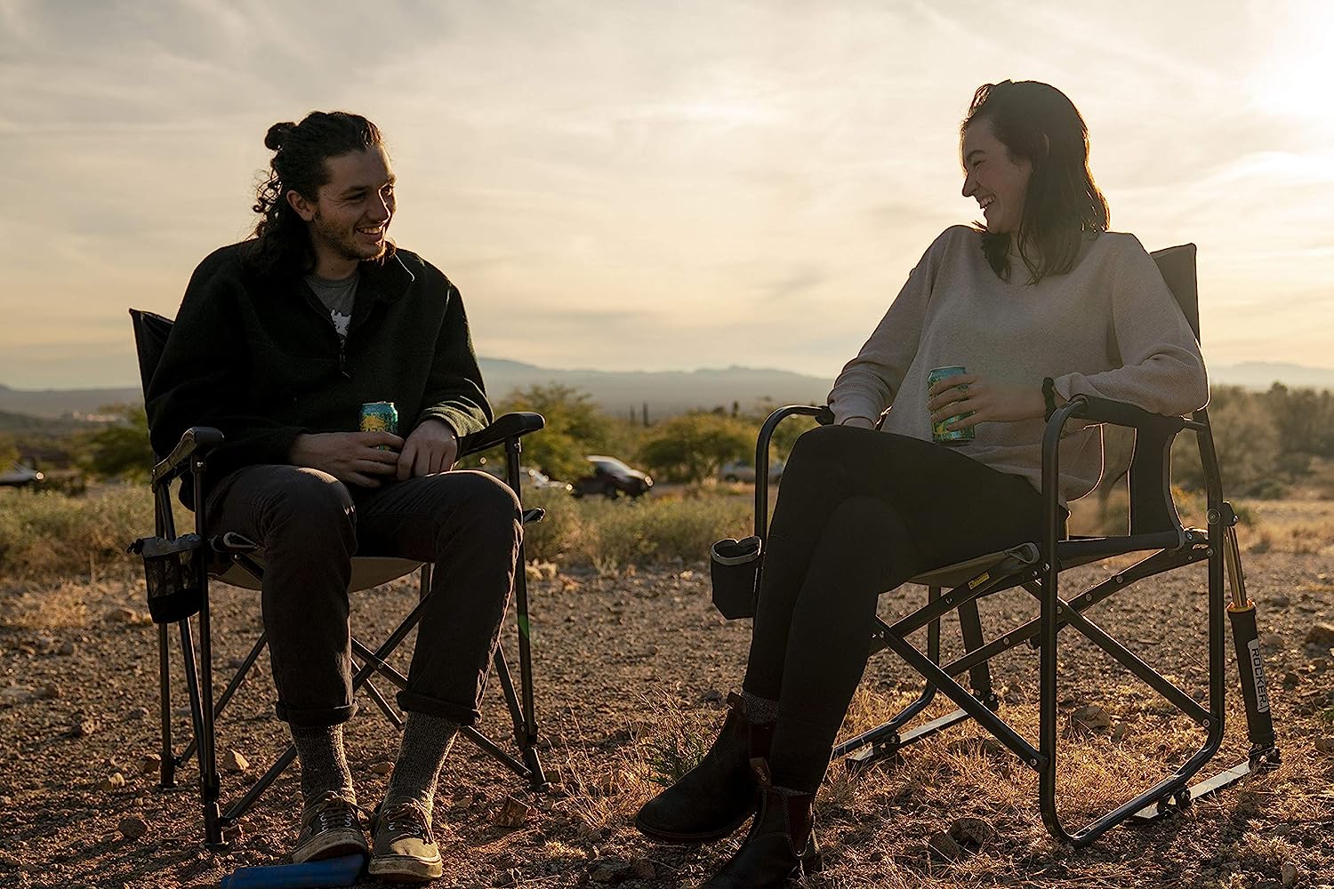 Outdoor Freestyle Rocker Portable Rocking Chair & Outdoor Camping Chair, ergonomic Nylon, Indigo Blue