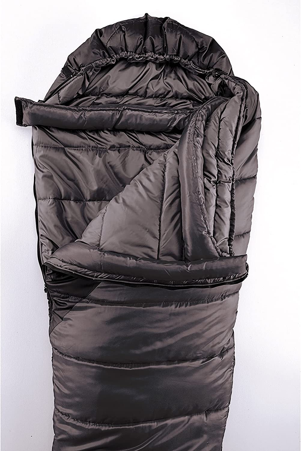 Cold-Weather Mummy Sleeping Bag, 0°F Sleeping Bag for Big & Tall Adults, No-Snag Zipper with Adjustable Hood for Warmth and Ventilation