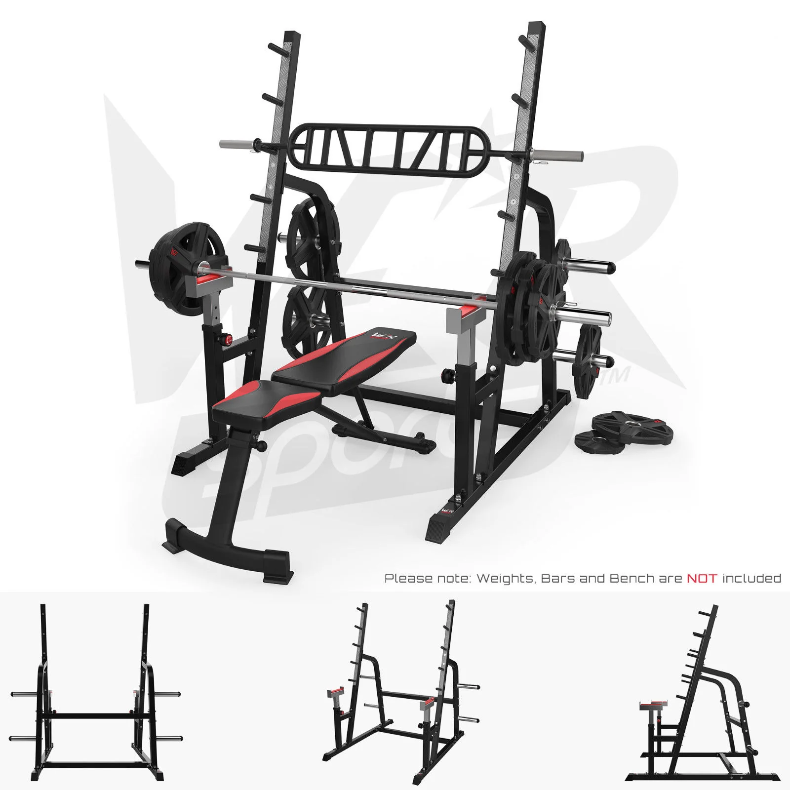 RackXPower Adjustable Weight Lifting Squat Rack