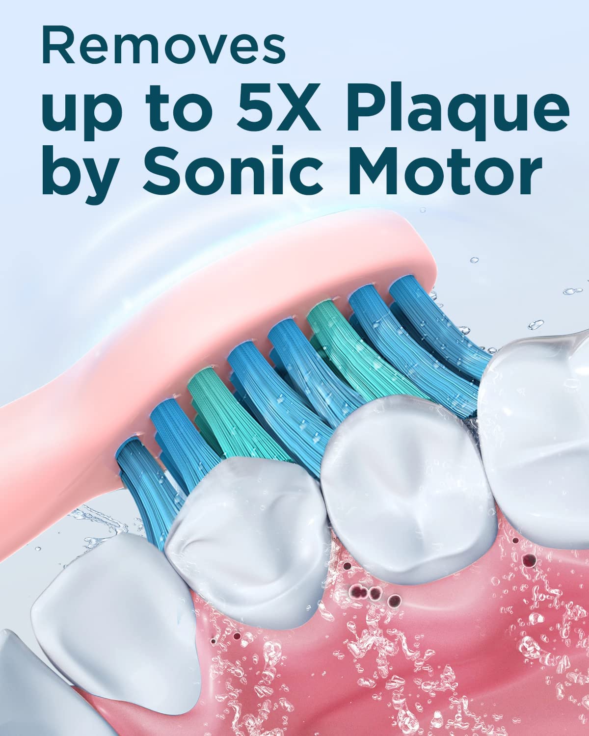 Sonic Electric Toothbrush for Adults - Rechargeable Electric Toothbrushes with 8 Brush Heads, & Travel Case,Teeth Whitening , Power Electric Toothbrush with Holder, Once Charge for 120 Days - H8 Pink