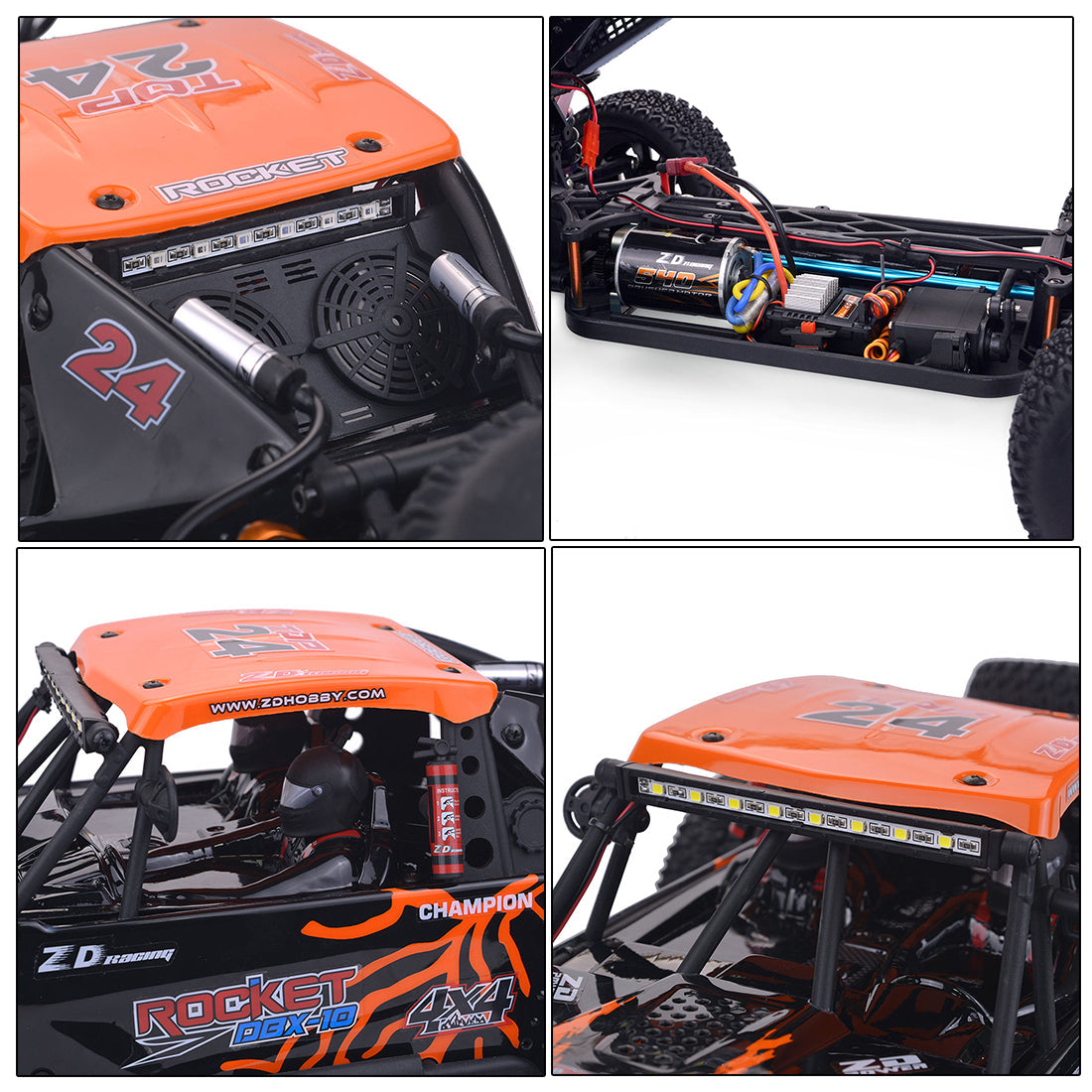 ZD Racing ROCKET DBX-10 1/10 4WD 55km/H 2.4G RC Car Brushed Motor High-speed Remote Control Off-road Desert Buggy Vehicle - RTR