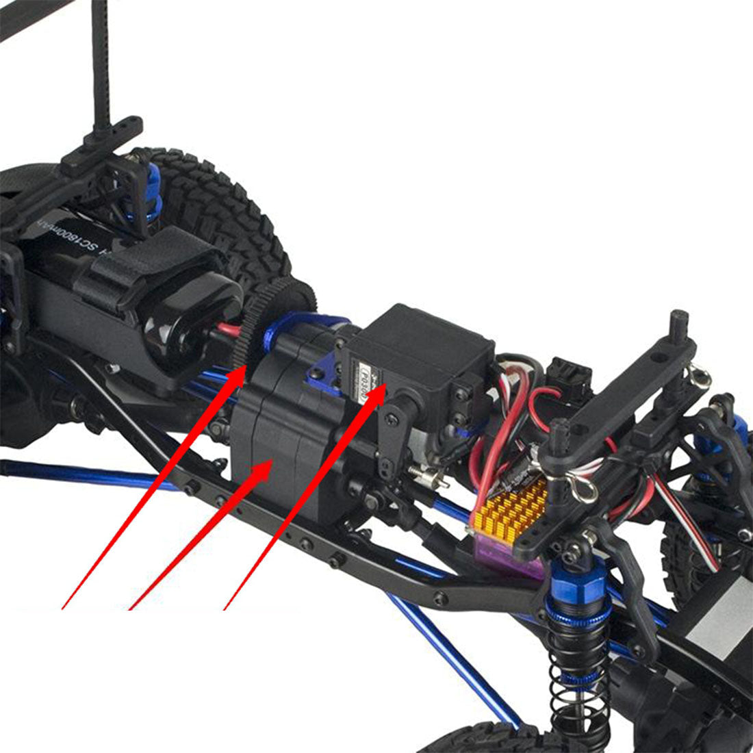 VRX RH1053 1/10 Scale 4WD Two Speed Brushed RTR Off-road Crawler 2.4GHz RC Car with Light Winch, 60A ESC, 550 Motor - R0280 Orange
