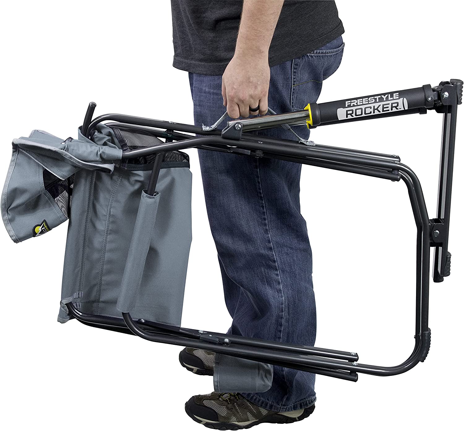 Outdoor Freestyle Rocker Portable Rocking Chair & Outdoor Camping Chair, ergonomic Nylon, Indigo Blue