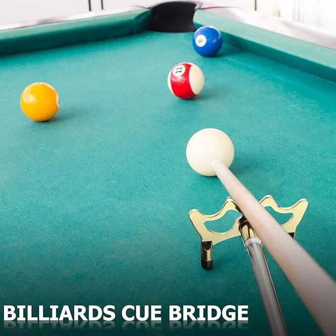 Pool Cue Snooker Pool Bridge Stick Pool Table Accessories Retractable Billiards Cue Rest with Removable Brass Bridge Head