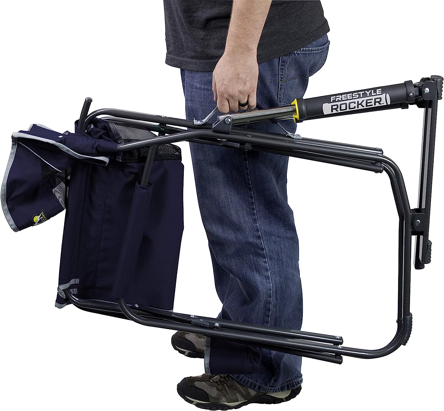 Outdoor Freestyle Rocker Portable Rocking Chair & Outdoor Camping Chair, ergonomic Nylon, Indigo Blue