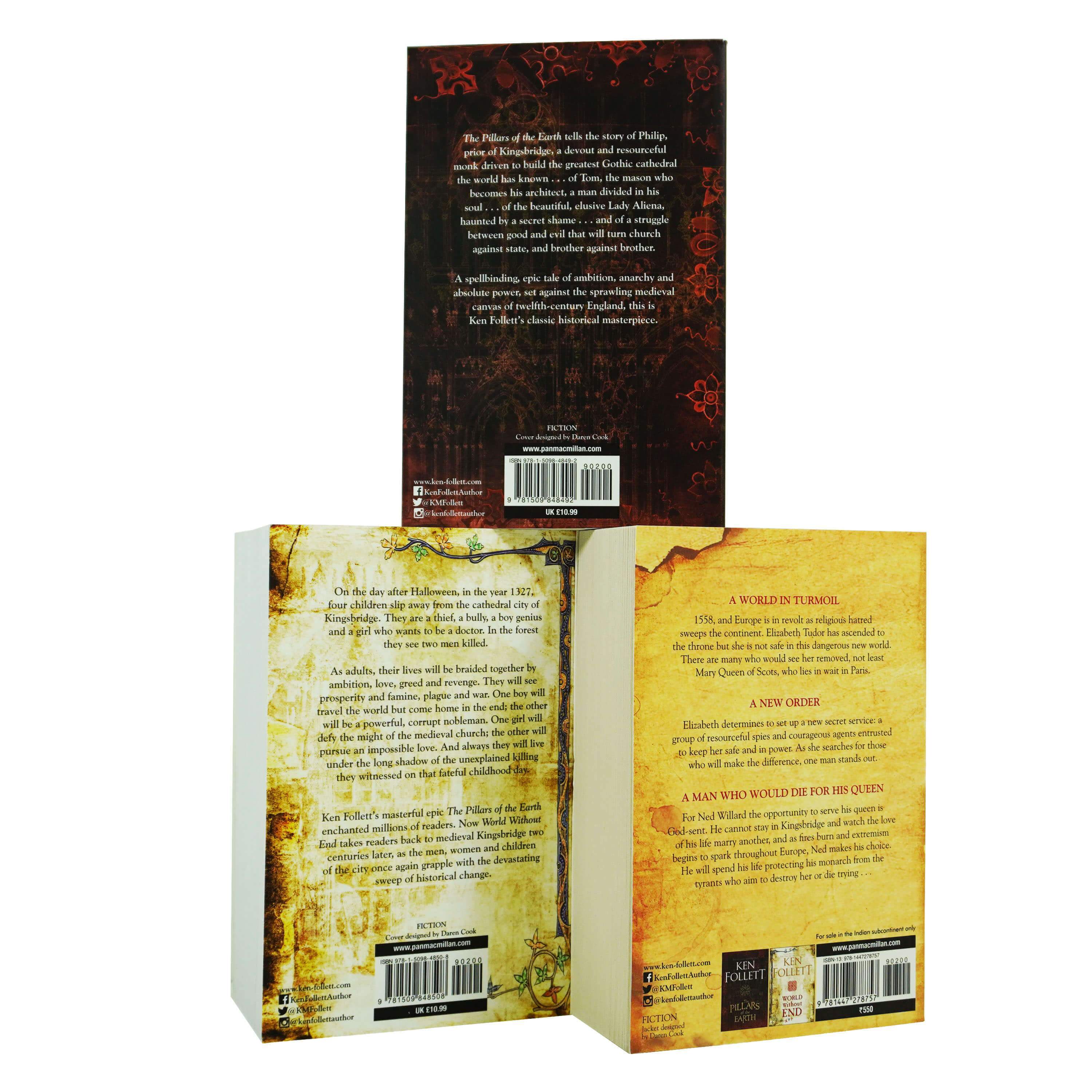 The Pillars of the Earth by Ken Follett: Kingsbridge Series 3 Books Collection Set - Fiction - Paperback