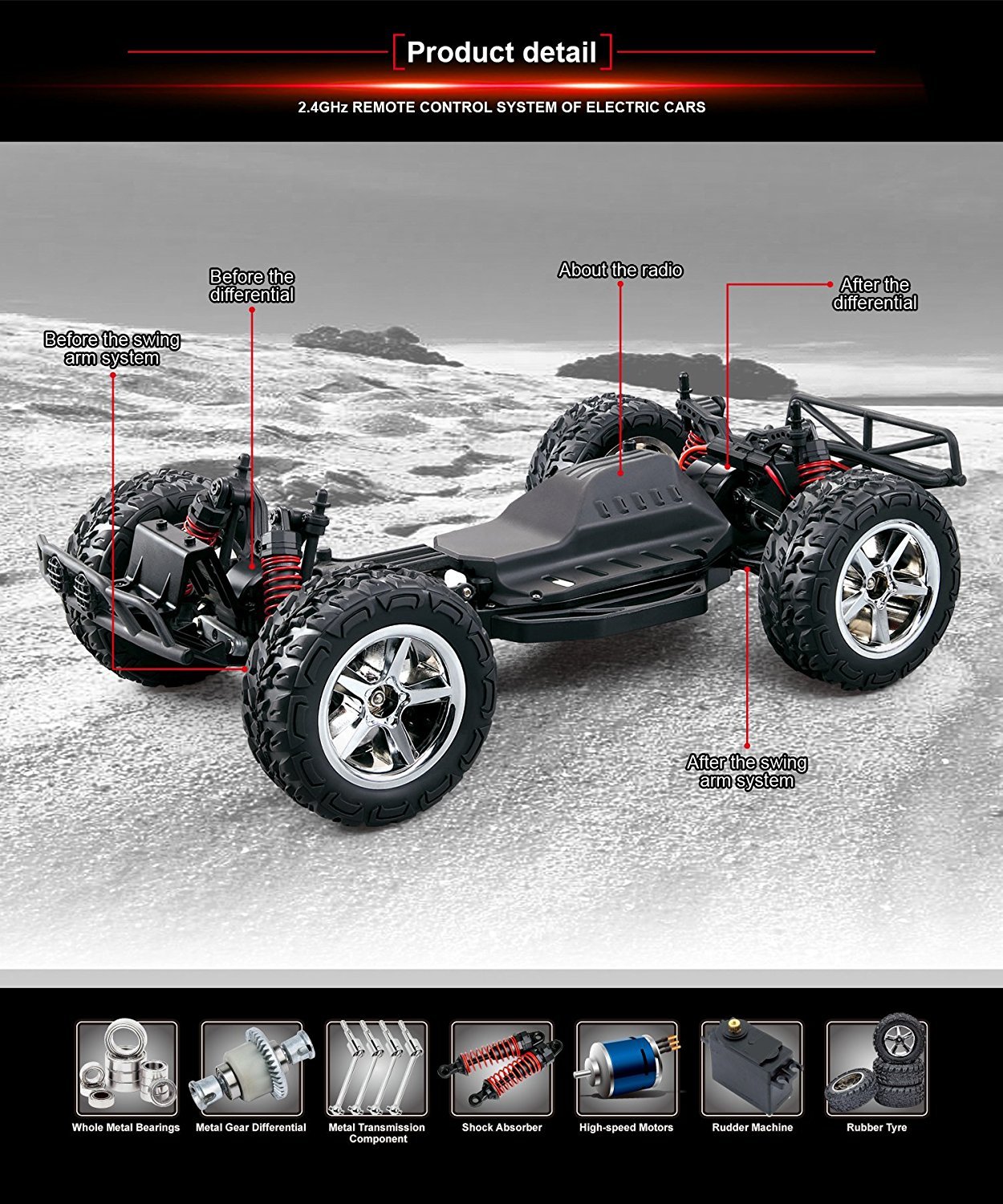 C5031 RC CAR Warhammer High Speed 32MPH 4x4 Fast Race Cars 1:12 RC SCALE RTR Racing 4WD ELECTRIC POWER BUGGY W/2.4G Radio Remote control Off Road Truck Powersport
