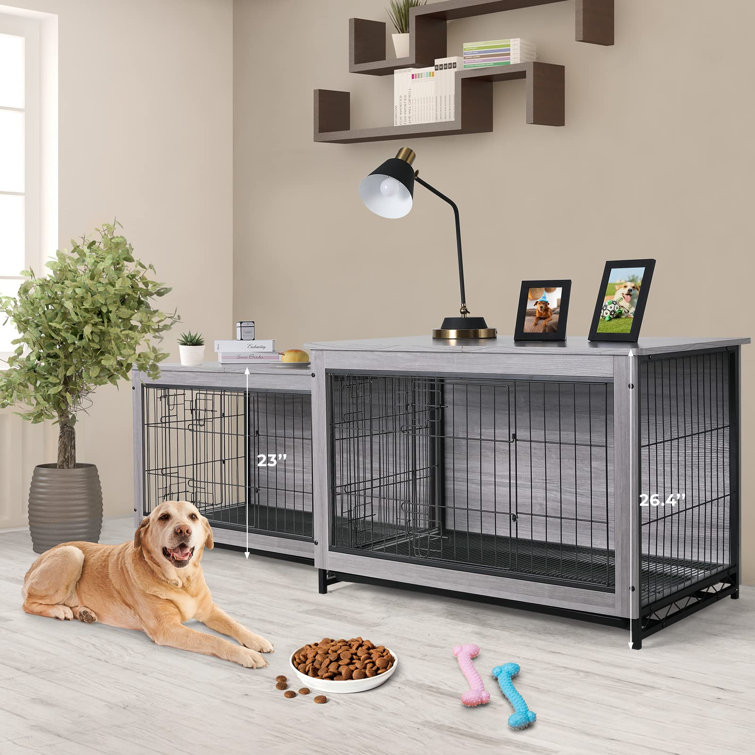 Pirecart Dog Crate Furniture, Side End Table, Modern Kennel, Wooden Heavy-Duty Dog