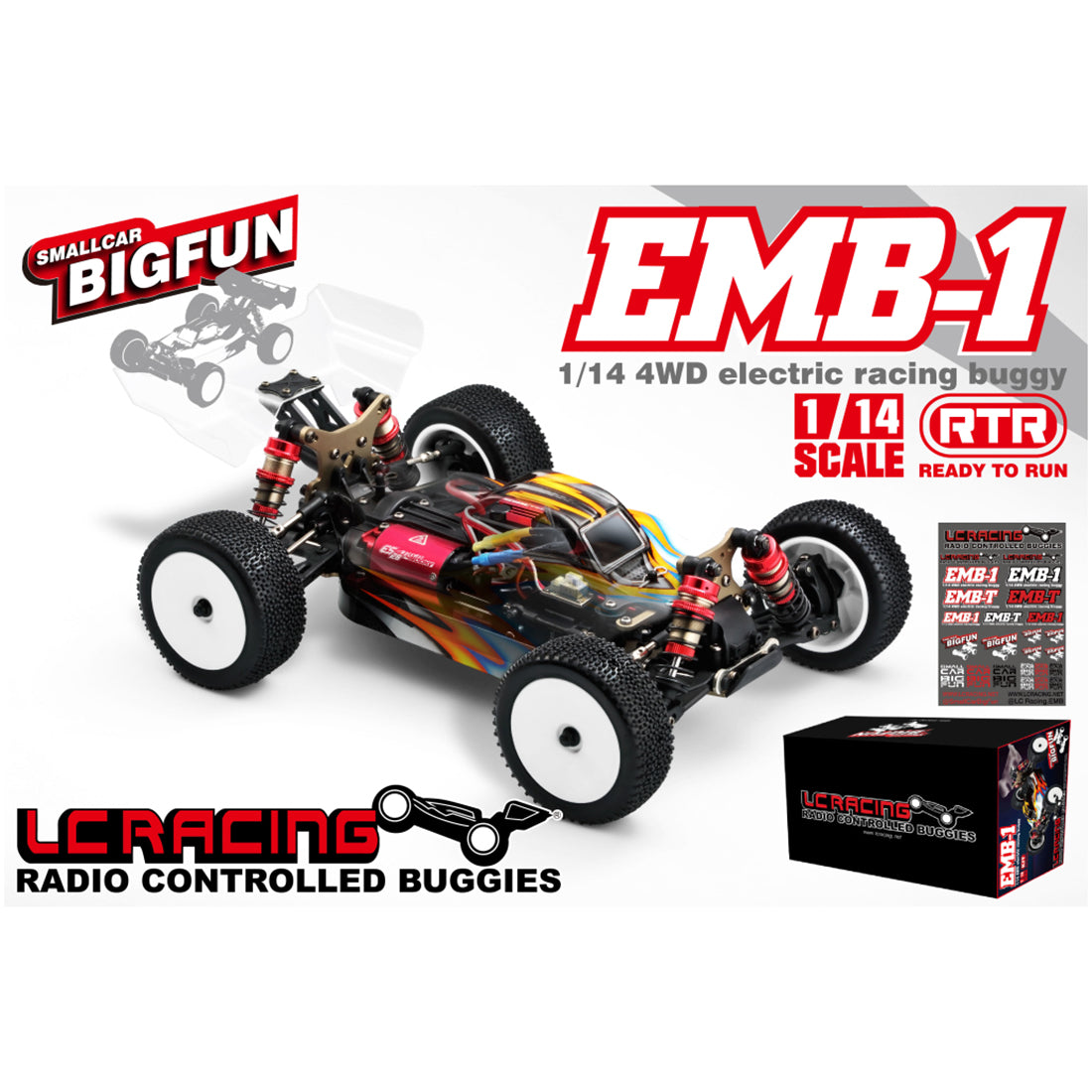 LC Racing EMB-1H 1:14 RC Car 50+KM/H 2.4G 4WD Brushless  Remote Control Racing Drifting Off Road Vehicle - RTR Version