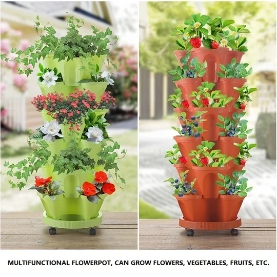 🌼Plant Festival Special 50% OFF-Stand Stacking Planters Strawberry Planting Pots