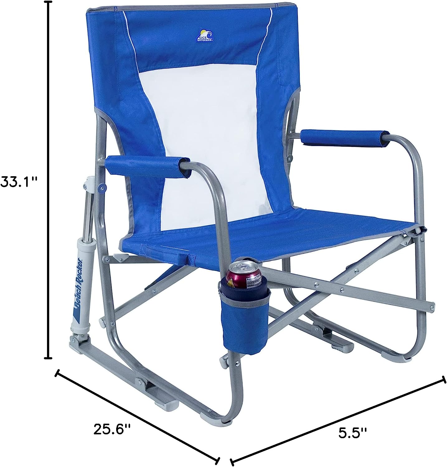 Outdoor Freestyle Rocker Portable Rocking Chair & Outdoor Camping Chair, ergonomic Nylon, Indigo Blue
