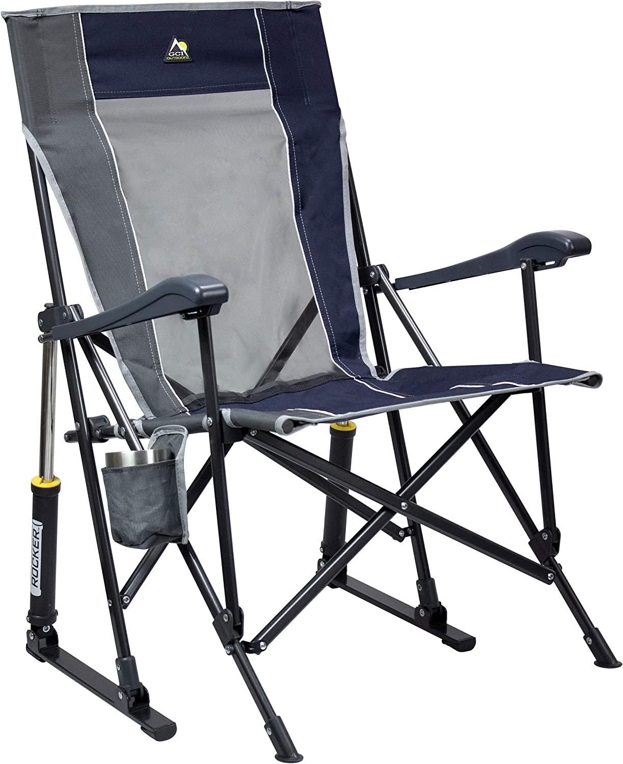 Outdoor Freestyle Rocker Portable Rocking Chair & Outdoor Camping Chair, ergonomic Nylon, Indigo Blue