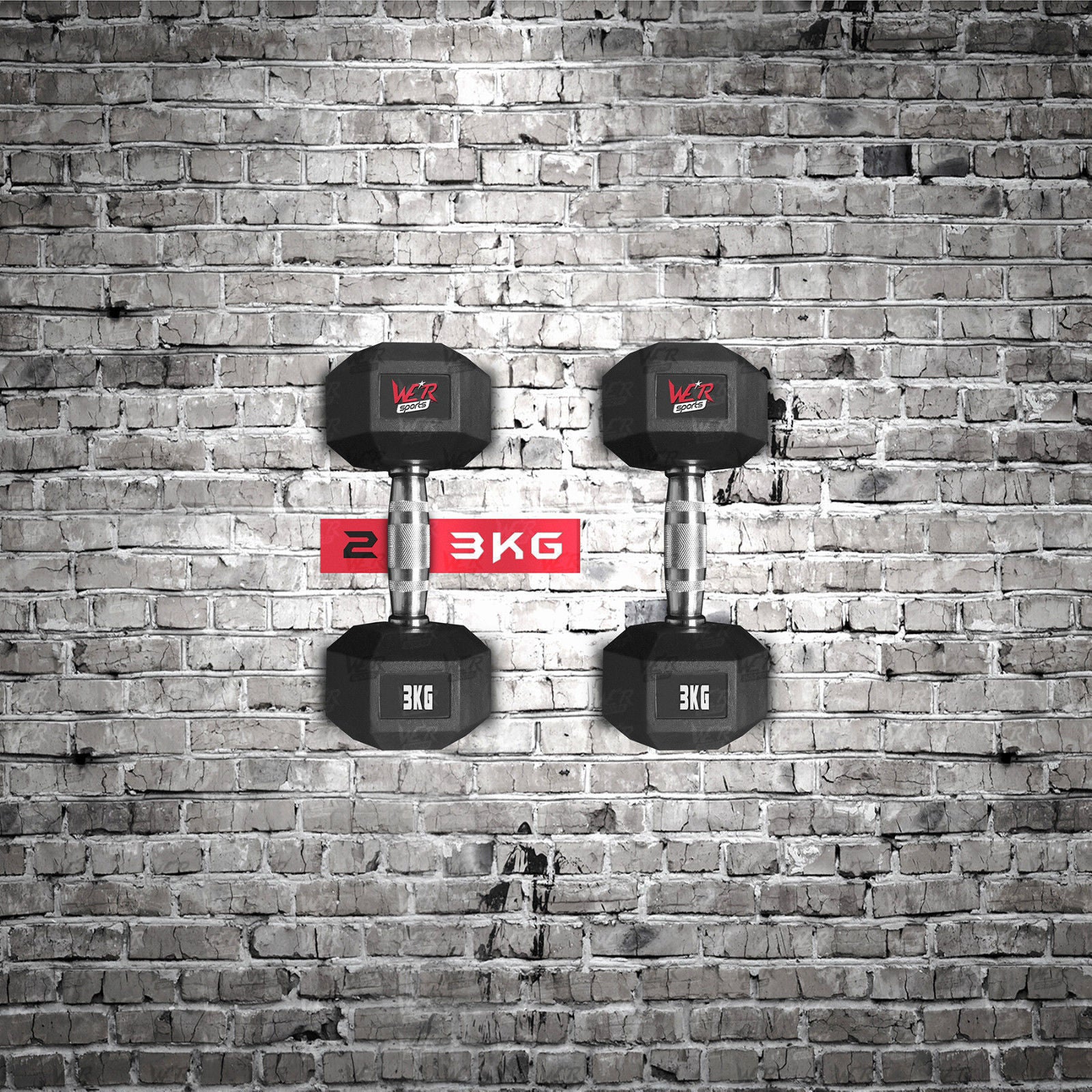 HexFlex Rubber Coated Hexagon Dumbbell Sets