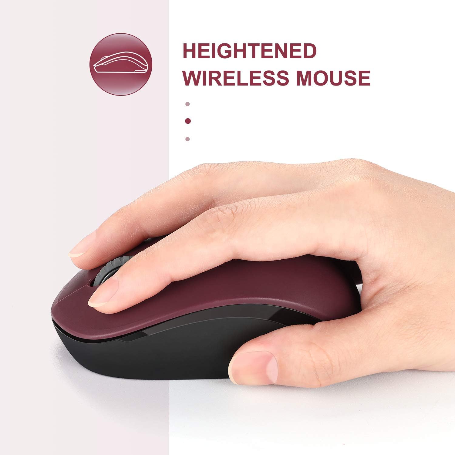 seenda Wireless Mouse, 2.4G Noiseless Mouse with USB Receiver - Portable Computer Mice for PC, Tablet, Laptop with Windows System - Mint Green