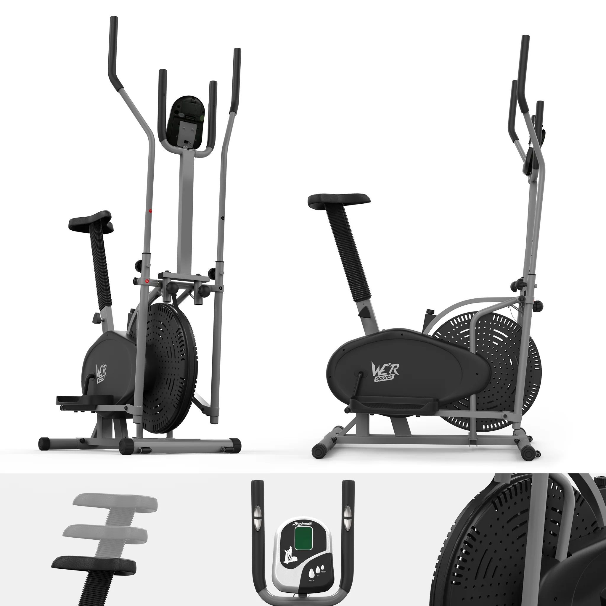 RevXtreme PowerXross Deluxe 2-in-1 Elliptical Cross Trainer BLACK-SILVER