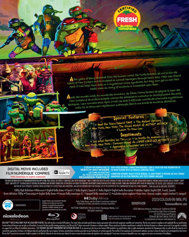 Teenage Mutant Ninja Turtles: Mutant Mayhem [Blu-ray]