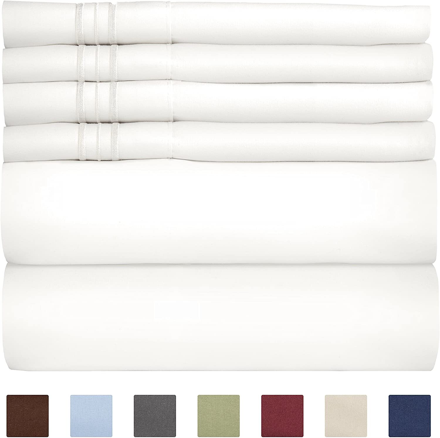 4/6 Piece Bed Sheets Set- Extra Soft - Deep Pockets - Easy Fit - Breathable /Cooling - Wrinkle Free