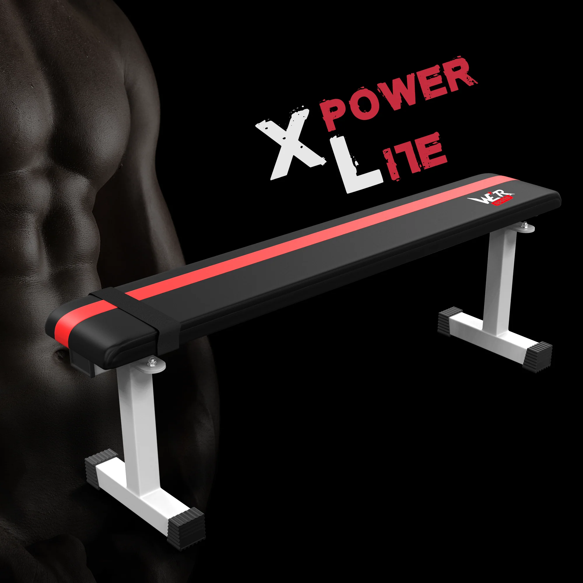FlatPress Flat Weight Bench WHITE-RED