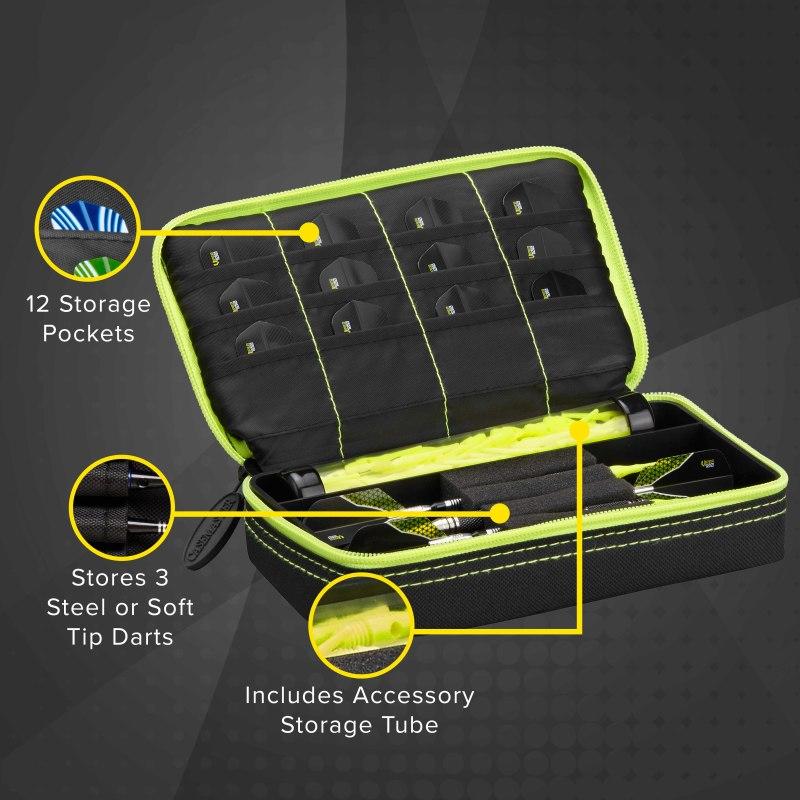 Casemaster Plazma Dart Case Black with Yellow Trim