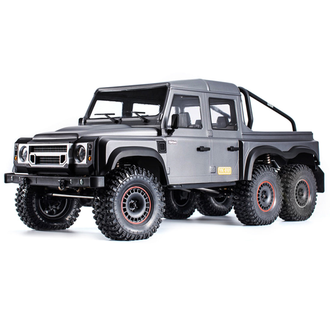 YK 6101 1/10 RC Truck Six-Wheel Pickup Simulated Off-road Clawer with Linkage Light  Differential Lock Speed Transmitter Model Car