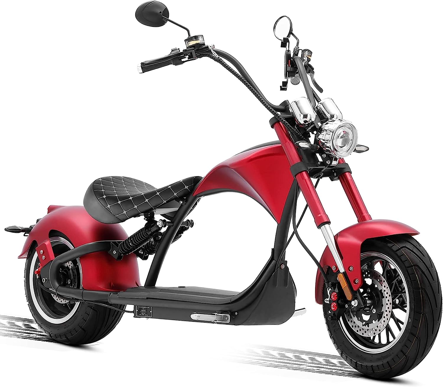 Eahora DOT Approved M1P 37Mph 2000W Electric Motorcycle for Adults, 60V 30ah Lithium Battery 40Miles Electric Scooter, 12in Vacuum Tires Full Suspension for Urban Commuting, 1-2 Person