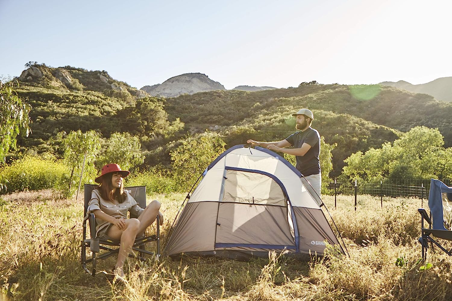 Outdoor Freestyle Rocker Portable Rocking Chair & Outdoor Camping Chair, ergonomic Nylon, Indigo Blue