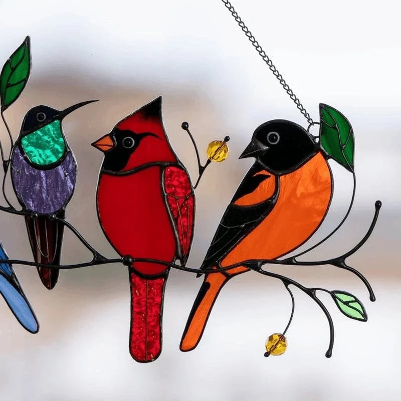 🐦🔥 Last Day 70% OFF-Birds Stained  Window  Panel Hangings🎁