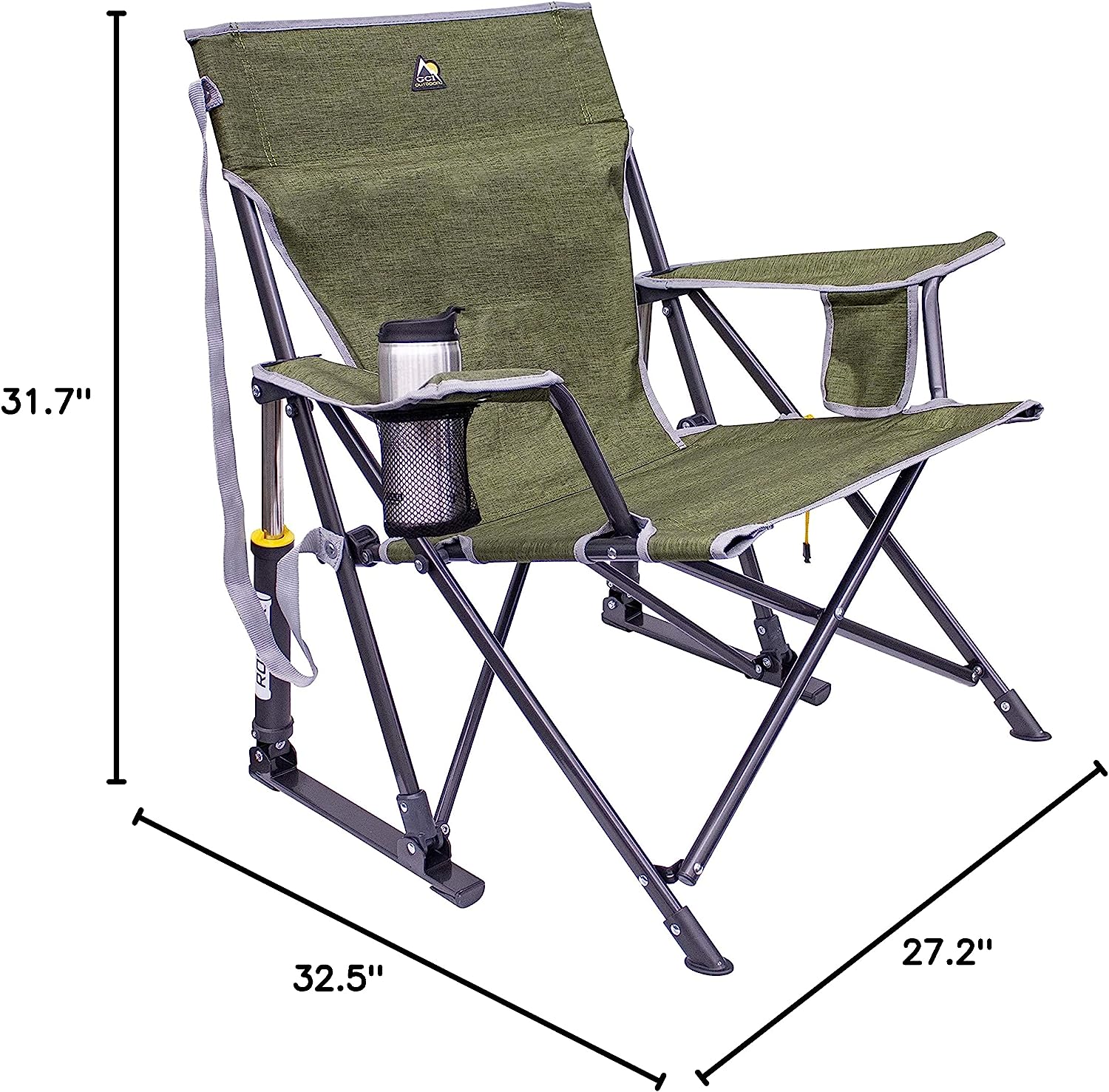 Outdoor Freestyle Rocker Portable Rocking Chair & Outdoor Camping Chair, ergonomic Nylon, Indigo Blue
