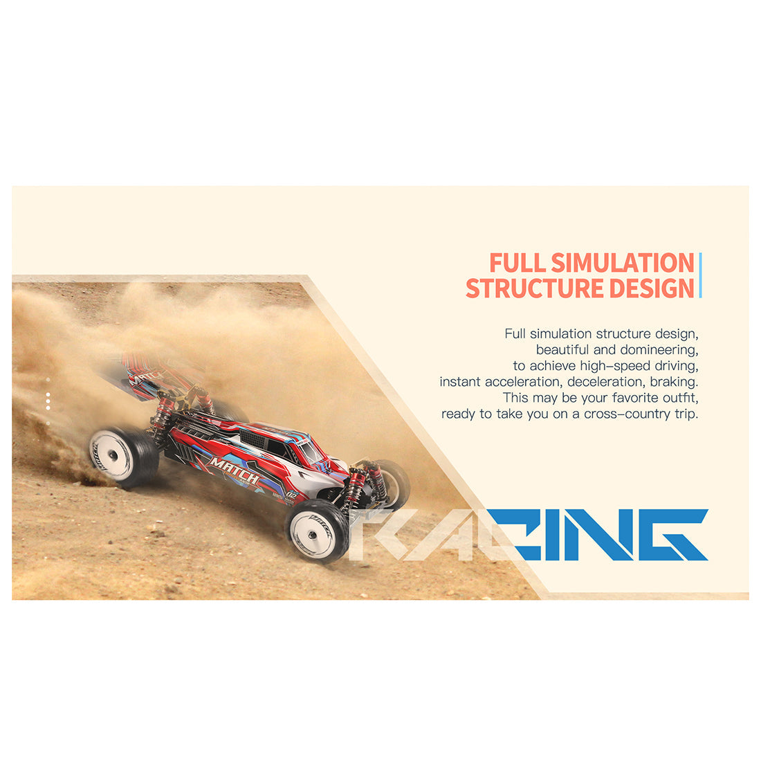 WLtoys 104001 1/10 45KM/H 2.4G Racing RC Car High Speed 4WD Electric Off-Road Drift Car - Red