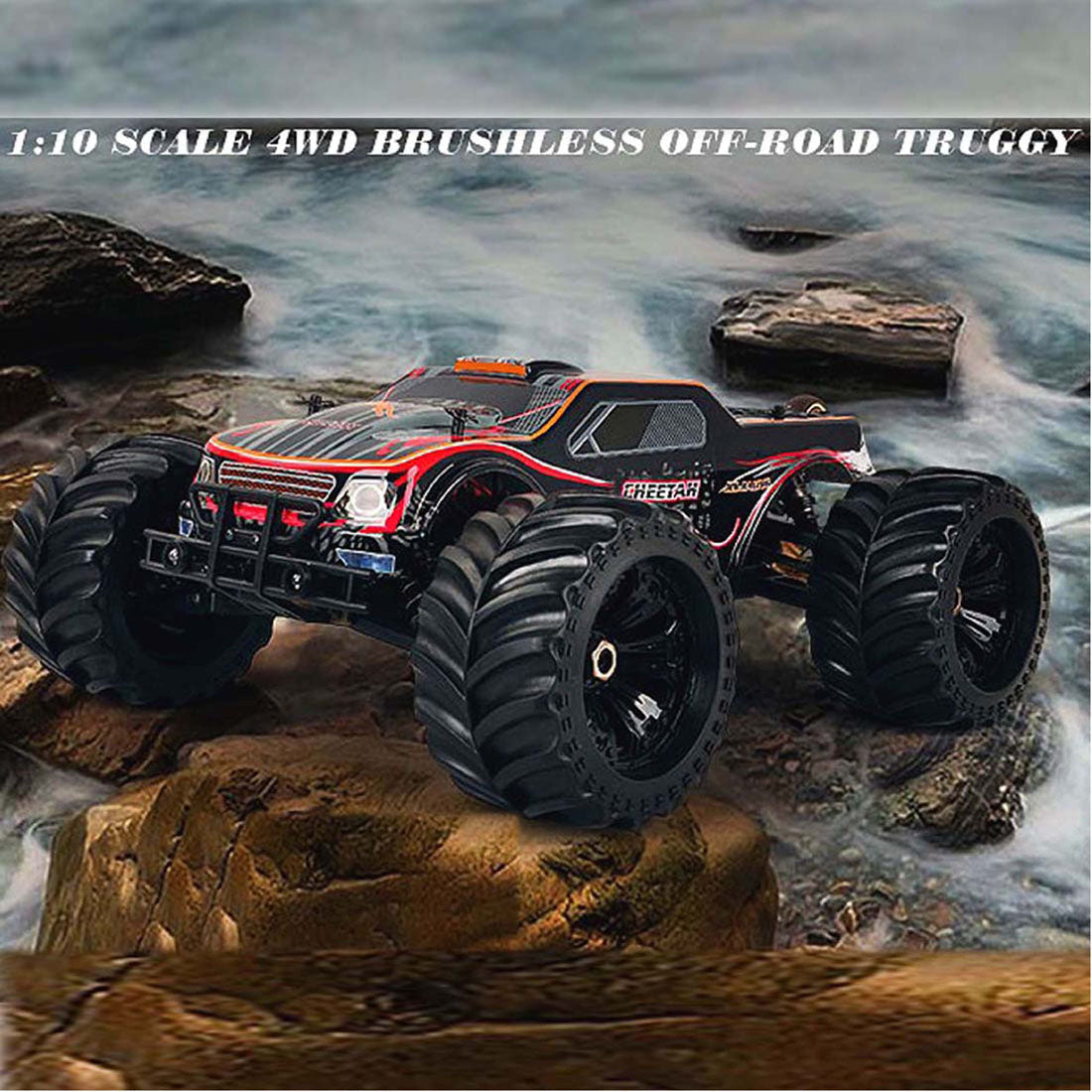 JLB Racing 11101 1:10 4WD 2.4G 80A RC Car Splashproof Flip Brushless Monster Remote Control Truck- RTR