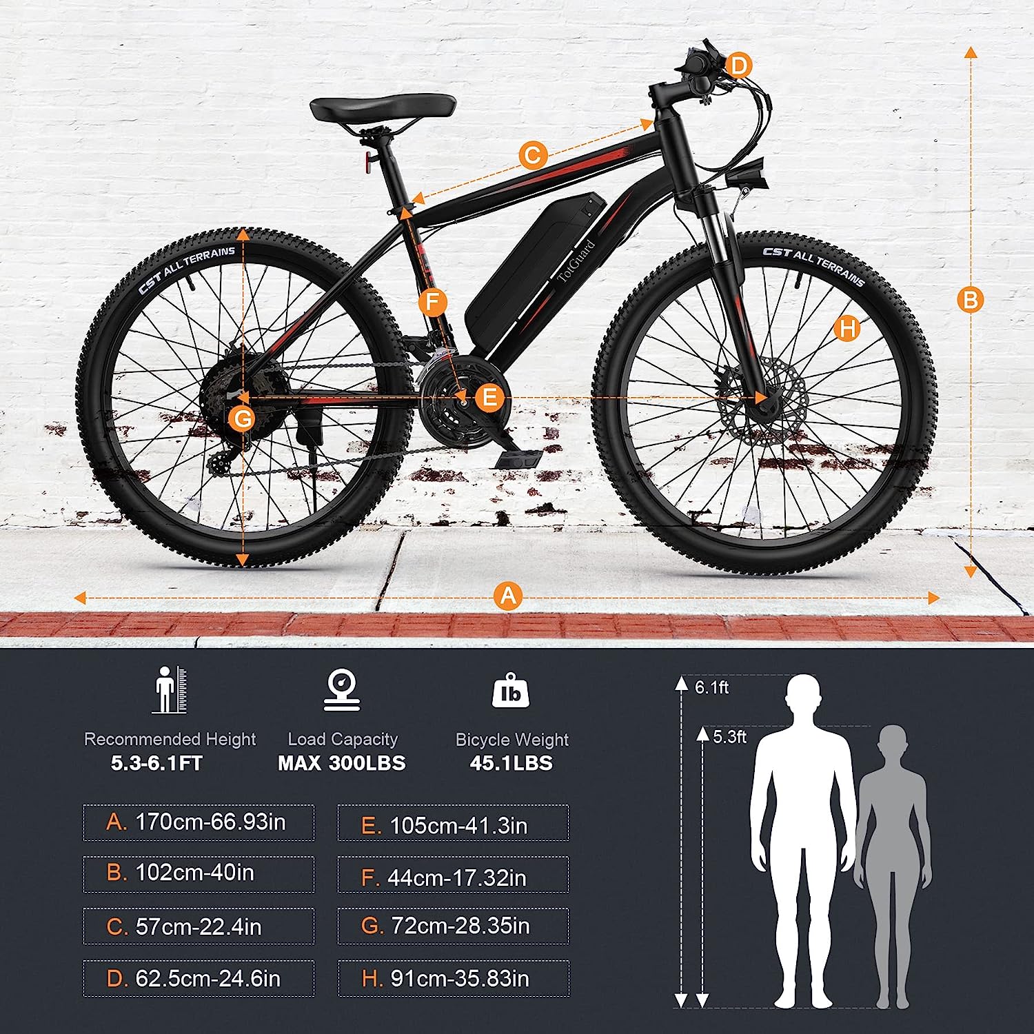 TotGuard Electric Bike, Electric Bike for Adults, 26