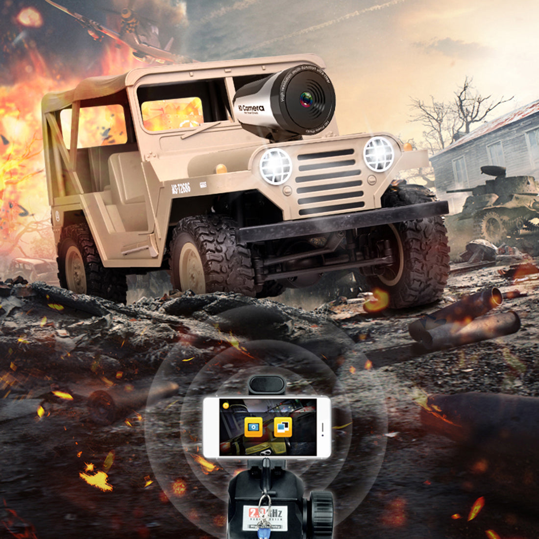 SUBOTECH BG1522 1:14 2.4G Electric RC Car 4WD 15+KM/H Off-road Vehicle Crawler with LED Headlight WIFI Camera - RTR