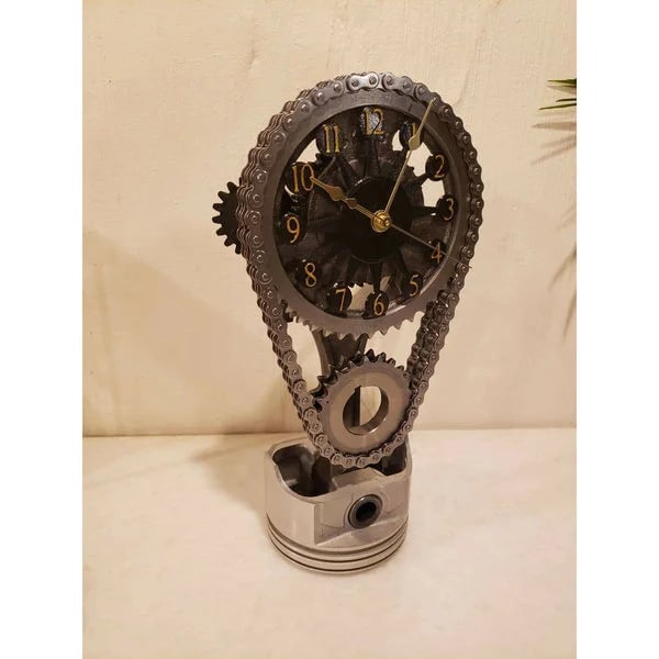 🔥Hot Sale Now🔥 CHEVY SMALL BLOCK TIMING CHAIN CLOCK, MOTORIZED, ROTATING.
