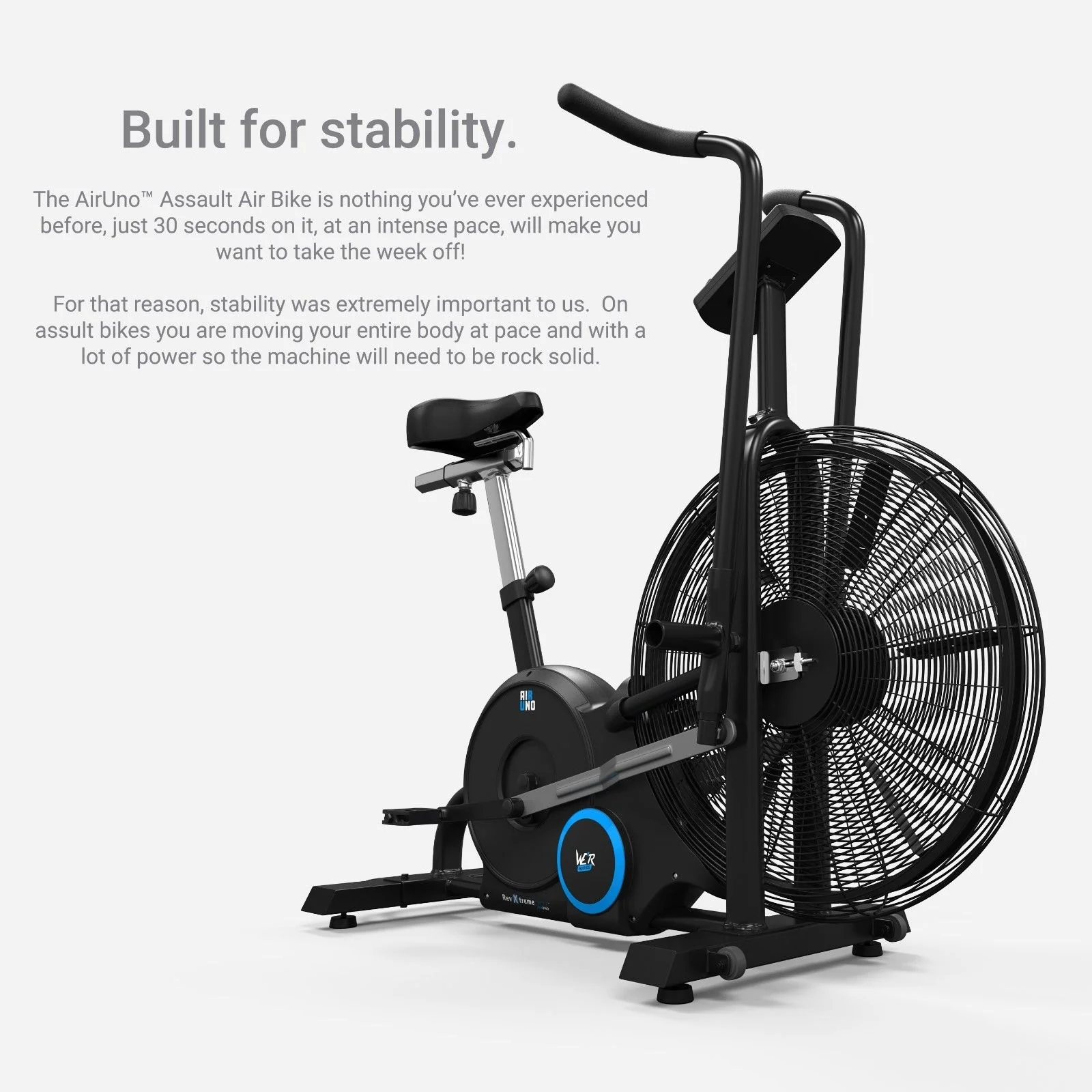 AirUno Air Assault Exercise Bike Cardio CrossTrain Fitness Cycle Heavy Duty MMA