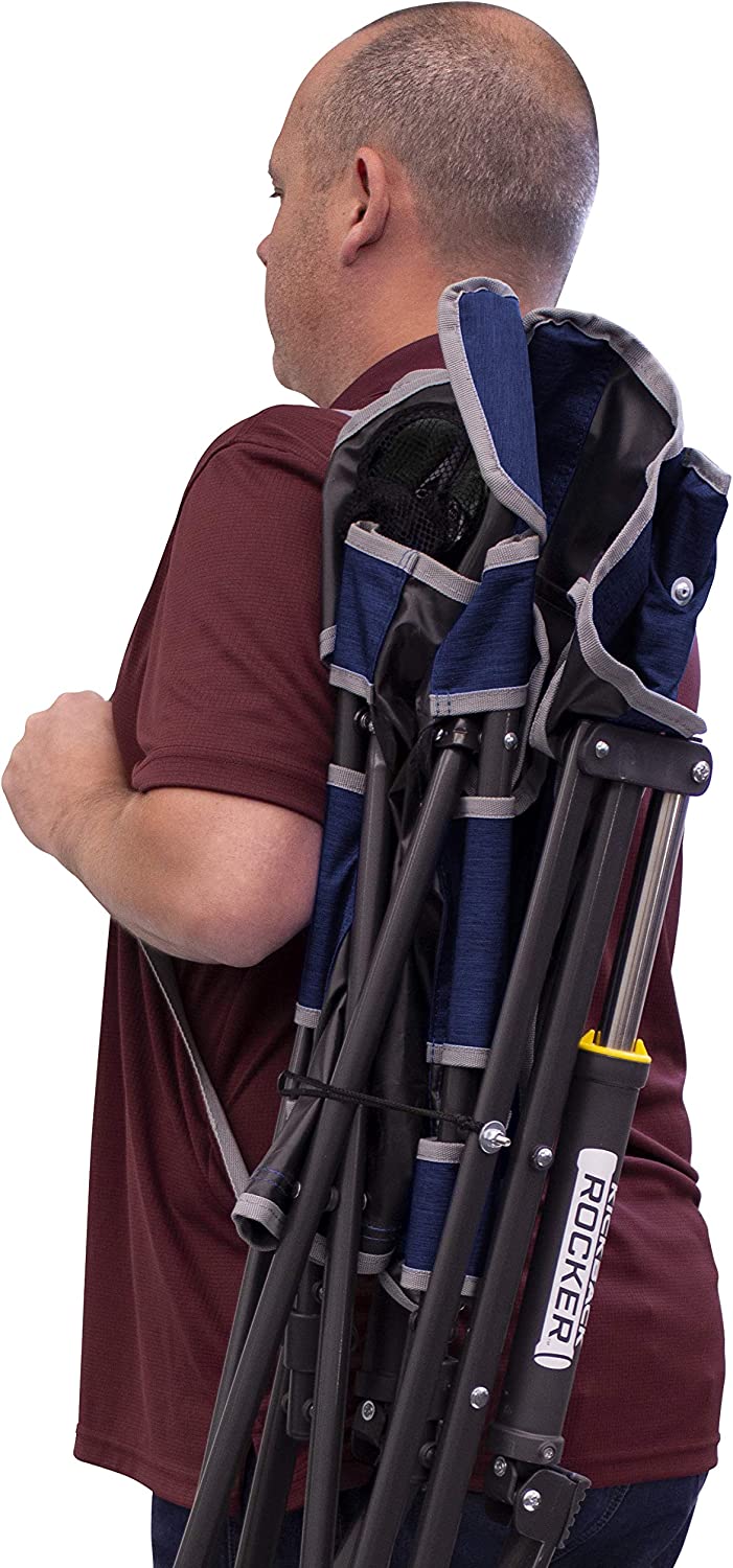 Outdoor Freestyle Rocker Portable Rocking Chair & Outdoor Camping Chair, ergonomic Nylon, Indigo Blue