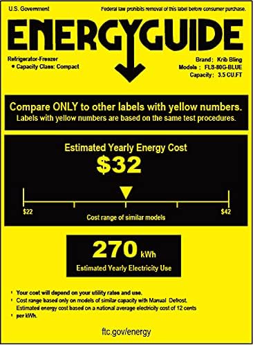 KRIB BLING Mini Fridge with Freezer on Top, 3.5 Cu.Ft Compact Refrigerator with 7 Levels Adjustable Thermostat, Small Fridge for Dorm, Office, RV Camping, Silver