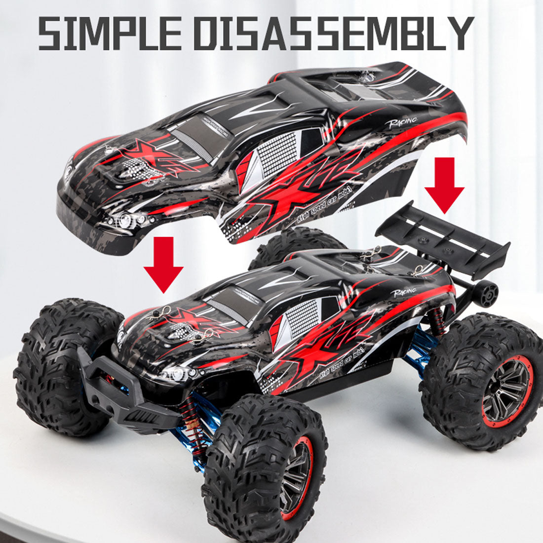 F14A 1/10 Full Scale 70km/h High Speed Brushless RC Car 2.4G Remote Control Car 4WD Off-road Vehicle - RTR Version