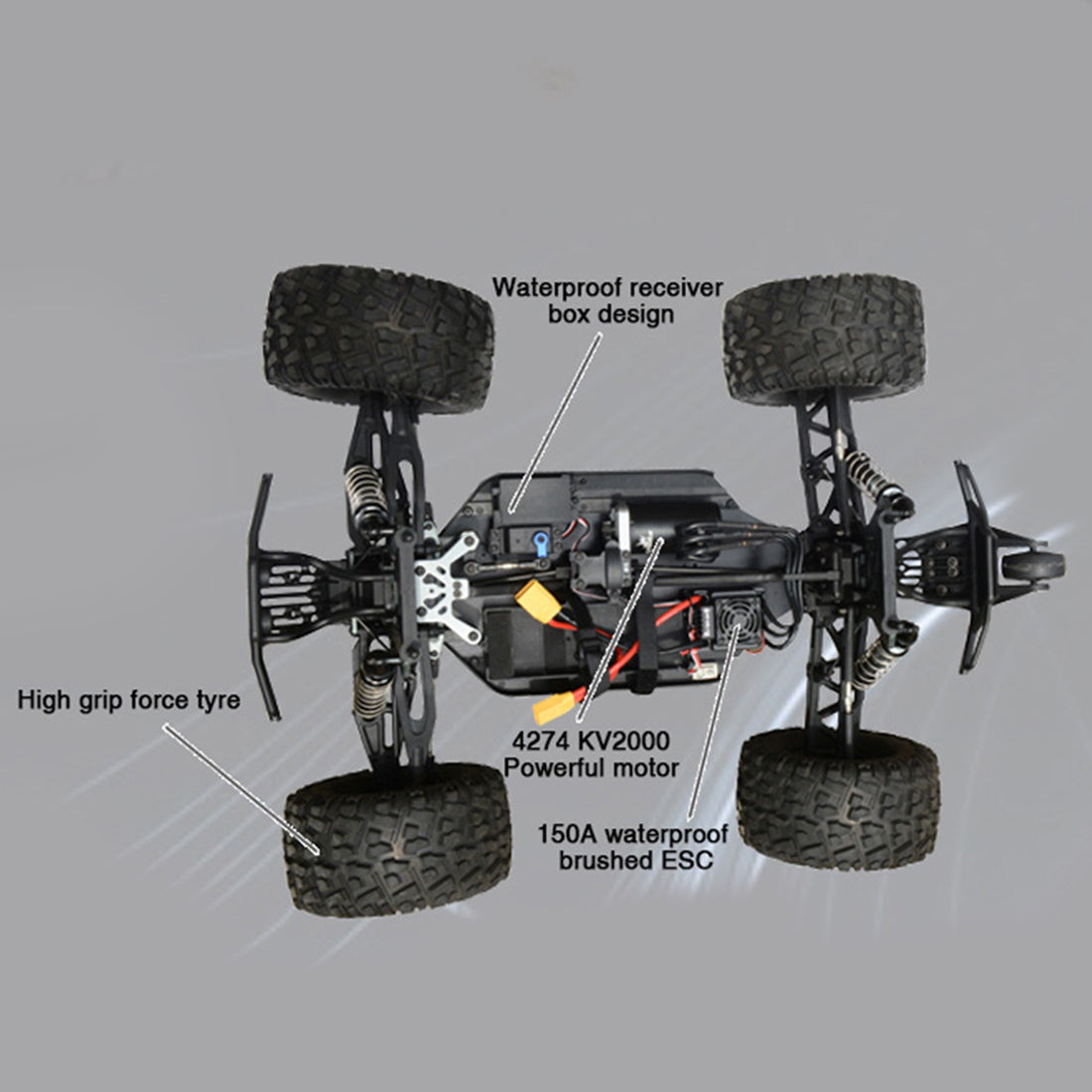 FS Racing 1/8 6s Monster Truck 4WD 2.4G RC Car High Speed Brushless  with Body ESC Motor